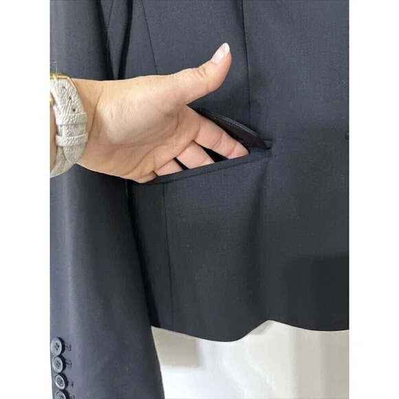 J Crew Wool Blazer Womens Two Button Career Black Size 10 Fully Lined. - Picture 2 of 10